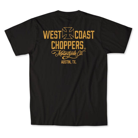 WCC Motorcycle t-shirt black/yellow WEST COAST CHOPPERS MOTOVEIKALS 21