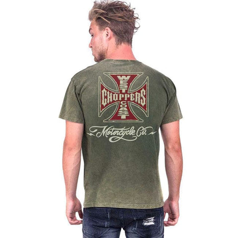 WCC Og Lbc Cross t-shirt Vintage green wash WEST COAST CHOPPERS MOTOVEIKALS 21