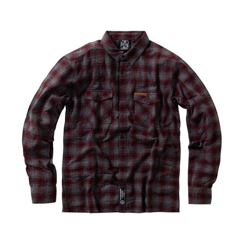WCC Rigid Flannel shirt burgundy/grey WEST COAST CHOPPERS MOTOVEIKALS 21