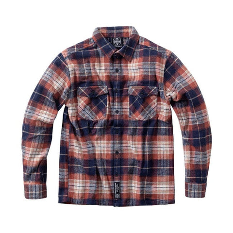 WCC Rigid Flannel shirt orange brown WEST COAST CHOPPERS MOTOVEIKALS 21
