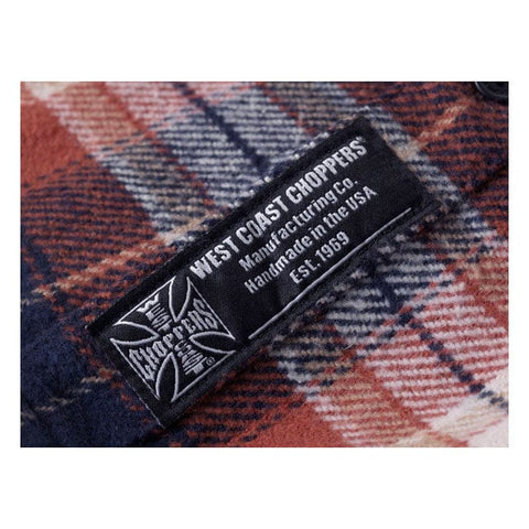 WCC Rigid Flannel shirt orange brown WEST COAST CHOPPERS MOTOVEIKALS 21
