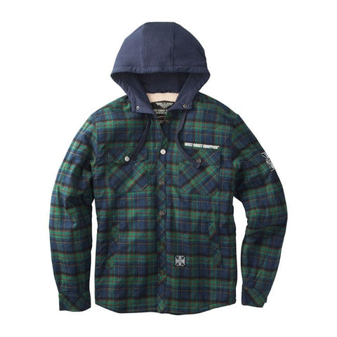 WCC Sherpa lined flannel jacket blue/green WEST COAST CHOPPERS MOTOVEIKALS 21