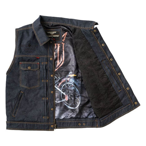 WCC x 13 1/2 Dominator RAW denim riding vest WEST COAST CHOPPERS MOTOVEIKALS 21