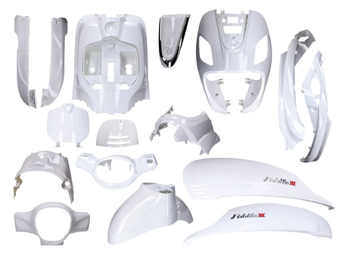 White primed 16-piece fairing kit for Sym Fiddle 3 year 2014-2020 101 OCTANE MOTOVEIKALS 21