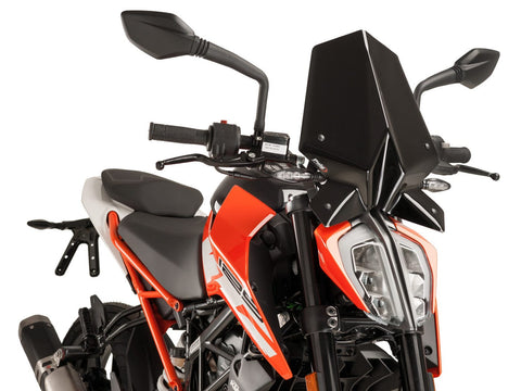 windshield Puig New Generation Sport black for KTM Duke 125, 200, 390 17- PUIG MOTOVEIKALS 21