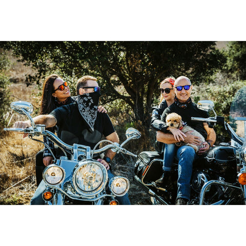 ZAN HEADGEAR lakats Paisley Cotton Bandana - Black ZAN HEADGEAR MOTOVEIKALS 21
