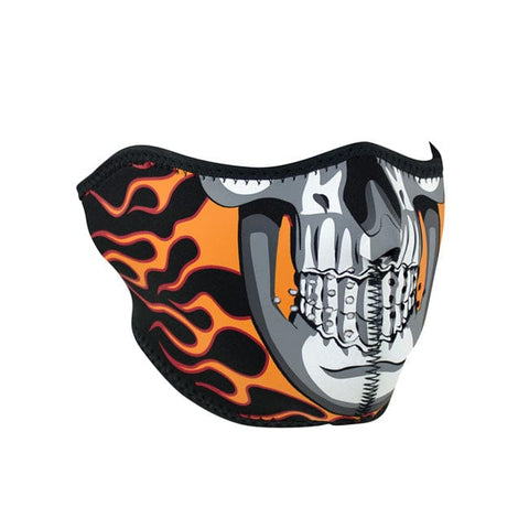 ZANheadgear Half Mask neoprene burning skull ZAN HEADGEAR MOTOVEIKALS 21