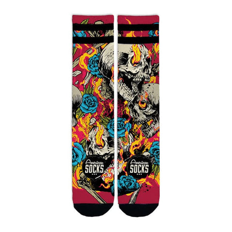 Zeķes AMERICAN SOCKS SIGNATURE FIREBALL, DOUBLE BLACK STRIPED 38 - 41 izm. AMERICAN SOCKS MOTOVEIKALS 21