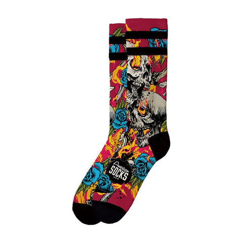 Zeķes AMERICAN SOCKS SIGNATURE FIREBALL, DOUBLE BLACK STRIPED 38 - 41 izm. AMERICAN SOCKS MOTOVEIKALS 21