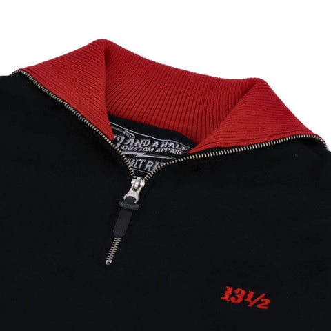 13 1/2 Outlaw half-zip sweater black/red 13 AND A HALF COMPANY MOTOVEIKALS 21