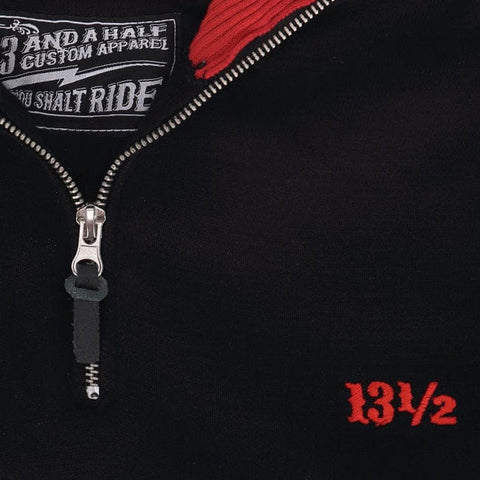13 1/2 Outlaw half-zip sweater black/red 13 AND A HALF COMPANY MOTOVEIKALS 21
