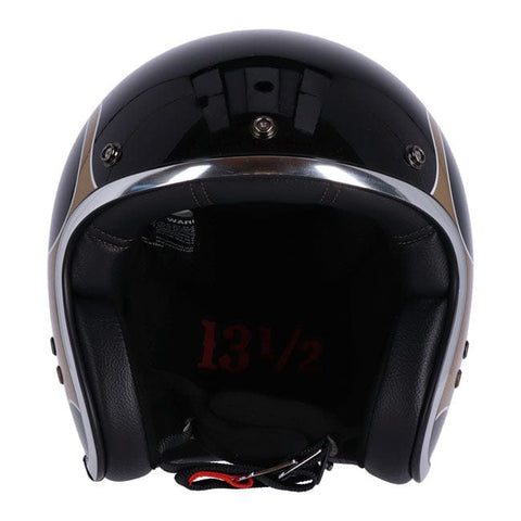 13 1/2 Skull bucket helmet flames gold 13 AND A HALF COMPANY MOTOVEIKALS 21