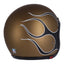 13 1/2 Skull bucket helmet flames matt gold 13 AND A HALF COMPANY MOTOVEIKALS 21