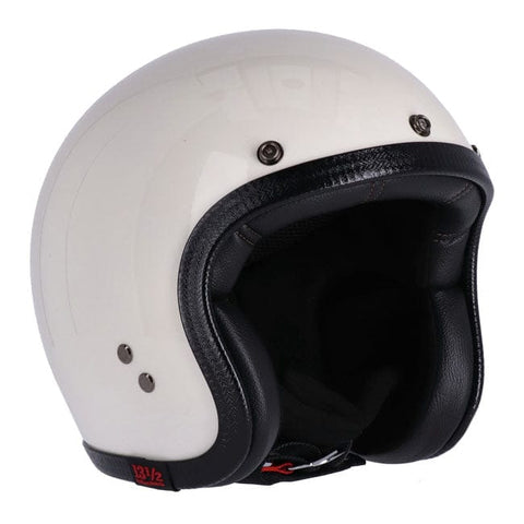 13 1/2 Skull bucket helmet vintage white 13 AND A HALF COMPANY MOTOVEIKALS 21