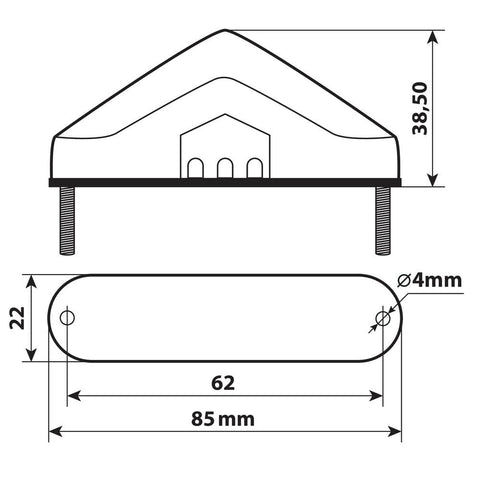 Aizmugures lukturis LAMPA NOVA 9 LED 12V LAMPA MOTOVEIKALS 21