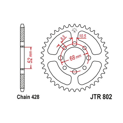 Aizmugures zobrats JT / 428 / 39z / JTR802.39 JT SPROCKETS MOTOVEIKALS 21