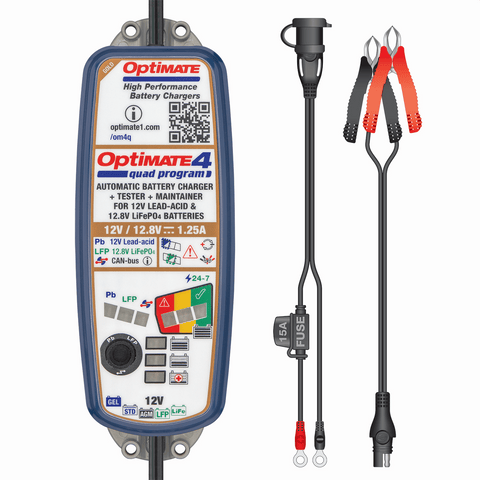 Akumulatoru lādētājs OPTIMATE 4 QUAD TECMATE MOTOVEIKALS 21