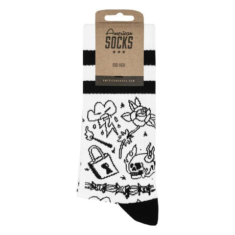 American Socks Burning Rage Mid High socks AMERICAN SOCKS MOTOVEIKALS 21