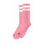 American Socks Mid high Bubblegum double white striped AMERICAN SOCKS MOTOVEIKALS 21