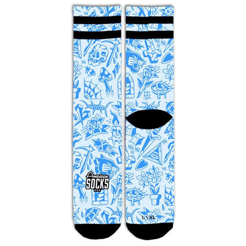 American socks Signature Freaked socks blue AMERICAN SOCKS MOTOVEIKALS 21