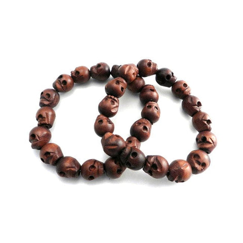 AmiGaz wood skull bead bracelet set AMIGAZ MOTOVEIKALS 21