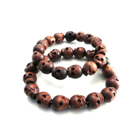 AmiGaz wood skull bead bracelet set AMIGAZ MOTOVEIKALS 21