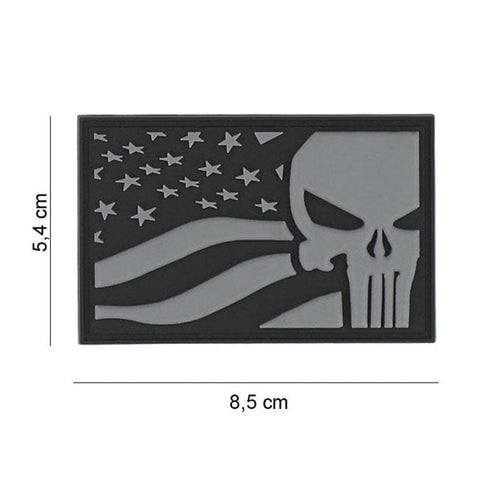 Army Surplus Punisher USA flag patch grey ARMY SURPLUS MOTOVEIKALS 21