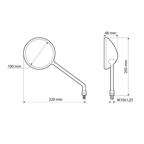 Atpakaļskata spoguļi LAMPA Opal Chrome pāris LAMPA MOTOVEIKALS 21