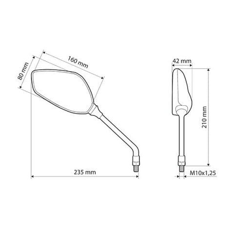 Atpakaļskata spoguļi LAMPA Splinter pāris LAMPA MOTOVEIKALS 21