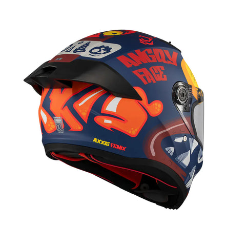 AXXIS ķivere FENIX ANGRY FACE B2 matt blue AXXIS MOTOVEIKALS 21
