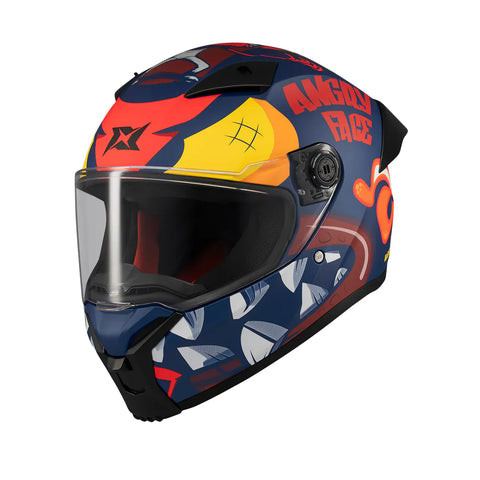 AXXIS ķivere FENIX ANGRY FACE B2 matt blue AXXIS MOTOVEIKALS 21