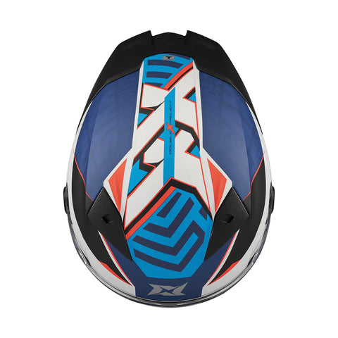 AXXIS ķivere FENIX ESSENCE A7 gloss white / blue / red AXXIS MOTOVEIKALS 21