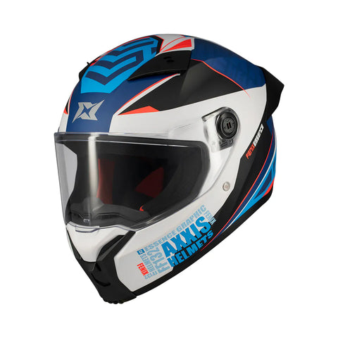 AXXIS ķivere FENIX ESSENCE A7 gloss white / blue / red AXXIS MOTOVEIKALS 21