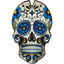 Bākas uzlīme ONEDESIGN blue skull ONEDESIGN MOTOVEIKALS 21