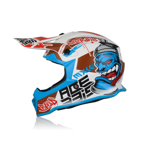 Bērnu ķivere ACERBIS KID STEEL WHITE/BLUE S/M ACERBIS MOTOVEIKALS 21
