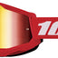 Bērnu motokrosa brilles 100% Strata 2 Junior Red Mirror Red Lens 100% MOTOVEIKALS 21
