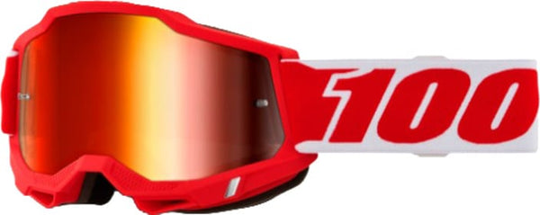 Bērnu motokrosa (MX) brilles 100% Accuri 2 Junior Black Mirror Silver Lens 100% MOTOVEIKALS 21