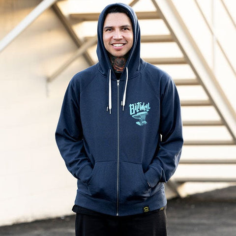 Biltwell Anvil zip hoodie blue BILTWELL MOTOVEIKALS 21
