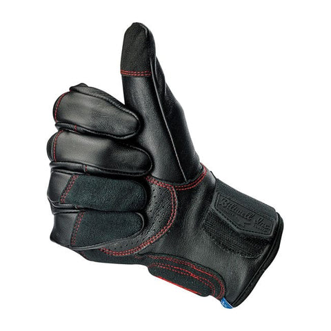 Biltwell Belden gloves black/redline CE appr. BILTWELL MOTOVEIKALS 21