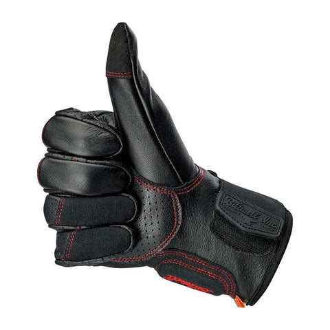 Biltwell Borrego gloves black/redline CE appr. BILTWELL MOTOVEIKALS 21