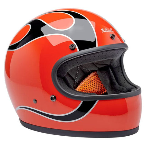 Biltwell Gringo helmet Comp Orange Flames BILTWELL MOTOVEIKALS 21