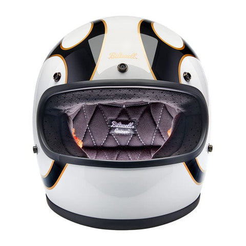 Biltwell Gringo helmet gloss white/black flames BILTWELL MOTOVEIKALS 21