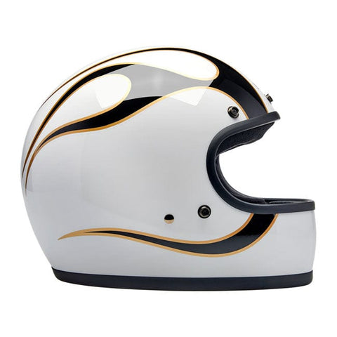 Biltwell Gringo helmet gloss white/black flames BILTWELL MOTOVEIKALS 21