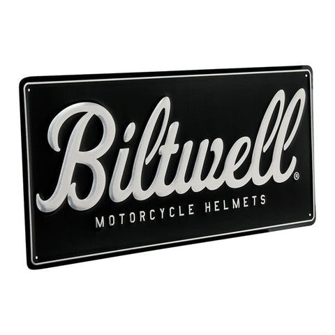 Biltwell Script shop sign black/aluminum BILTWELL MOTOVEIKALS 21