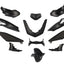 bodywork kit 12-piece black matt for Yamaha N-Max 125, 155i 2021- TUNR MOTOVEIKALS 21