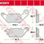 Brake Pad Organic TRW TRW MOTOVEIKALS 21