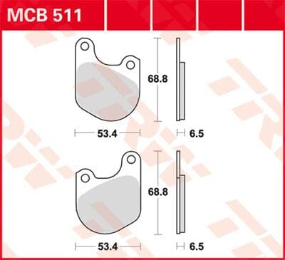 Brake Pad Trw Mcb511 TRW TRW MOTOVEIKALS 21