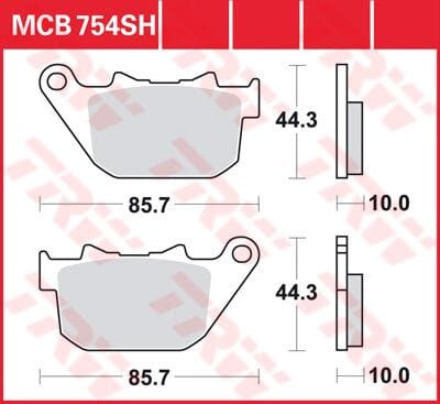 Brake Pad Trw Mcb754Sh TRW TRW MOTOVEIKALS 21