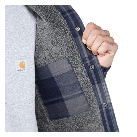Carhartt Flannel sherpa-lined shirt navy CARHARTT MOTOVEIKALS 21