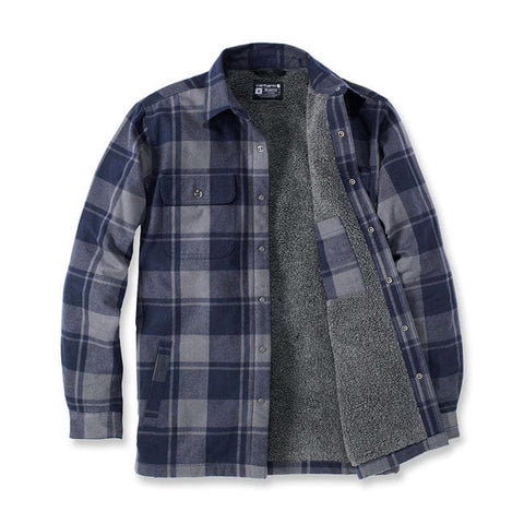 Carhartt Flannel sherpa-lined shirt navy CARHARTT MOTOVEIKALS 21